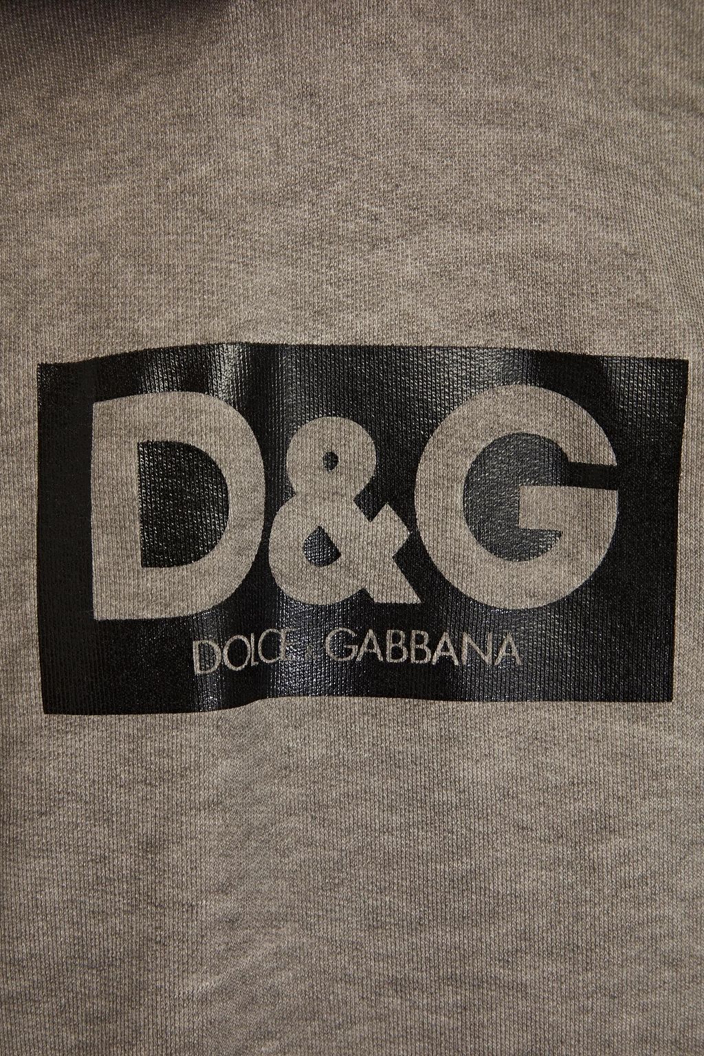 DOLCE&GABBANA Appliquéd French cotton-terry drawstring hoodie