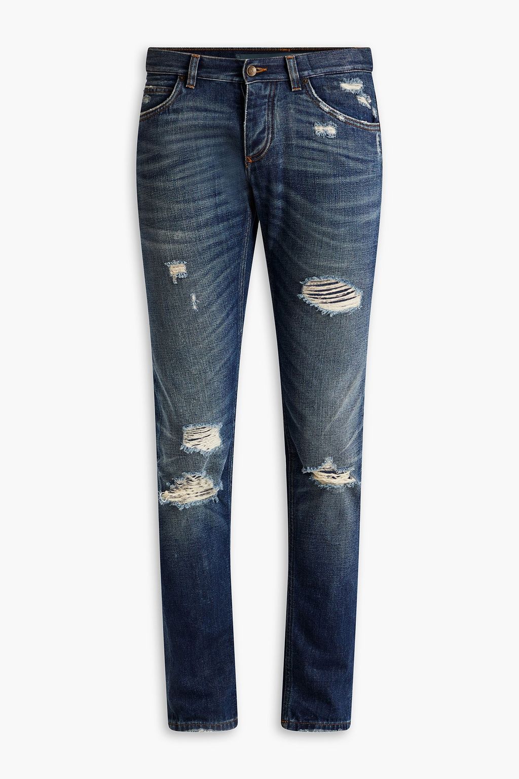 DOLCE&GABBANA Skinny-fit distressed  denim jeans