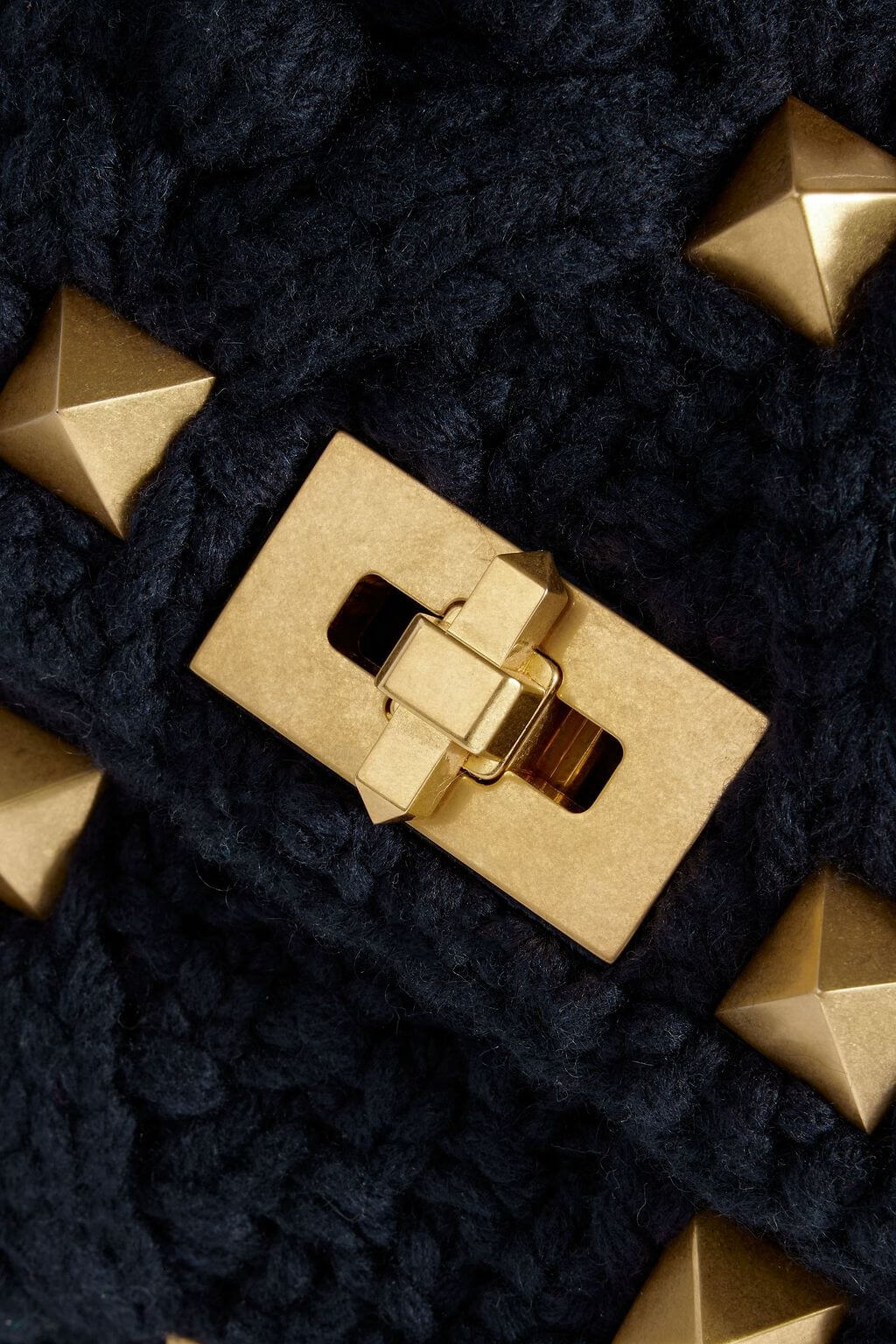 Valentino Garavani VALENTINO GARAVANI Roman Stud cable-knit shoulder bag - Bags | Shop From The Mirage