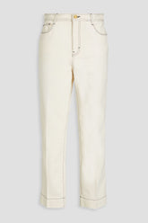 TORY BURCH Cropped high-rise straight-leg jeans