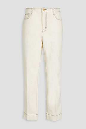 TORY BURCH Cropped high-rise straight-leg jeans