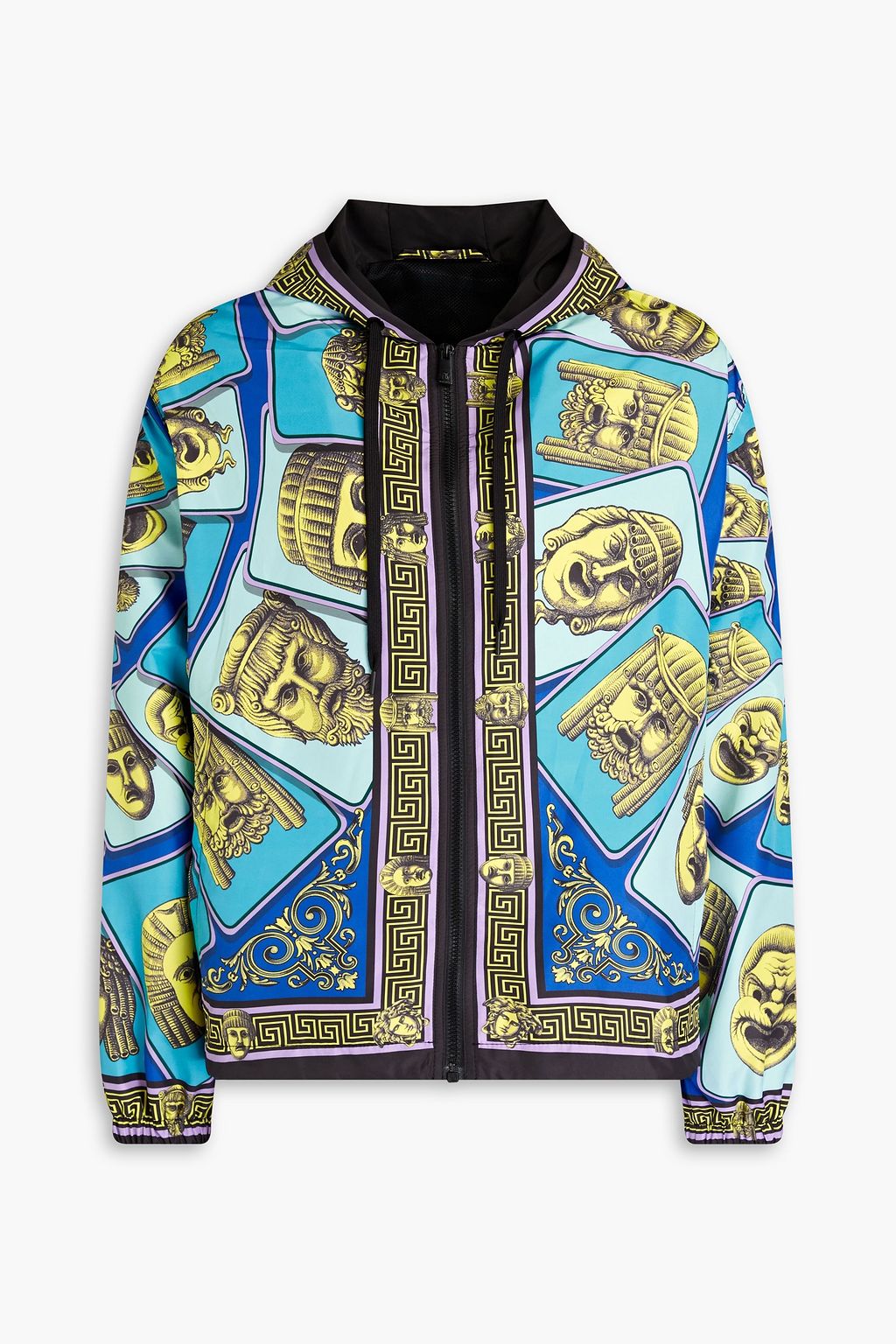 VERSACE Printed shell zip-up hoodie