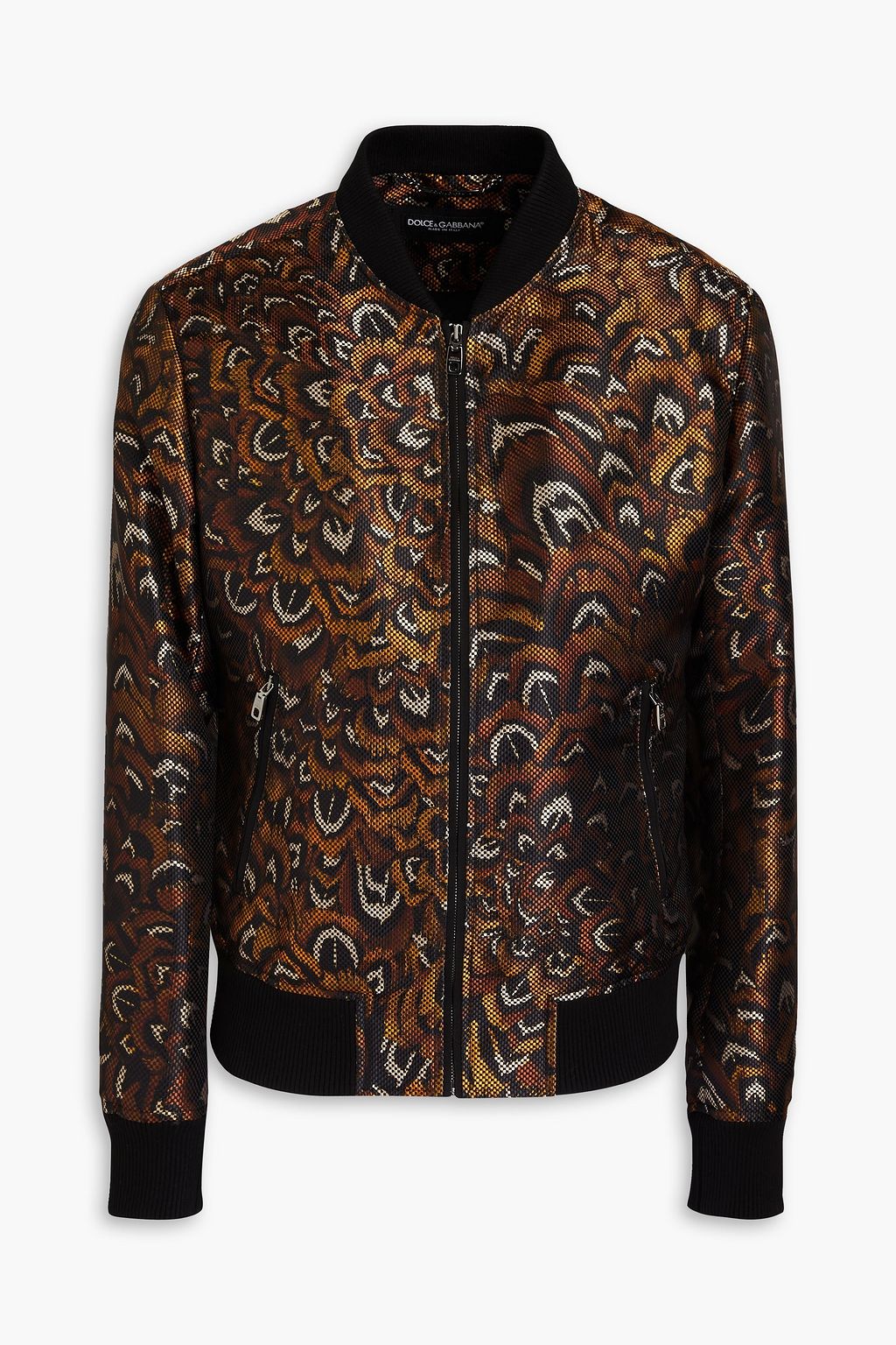 DOLCE&GABBANA Printed satin-jacquard bomber jacket