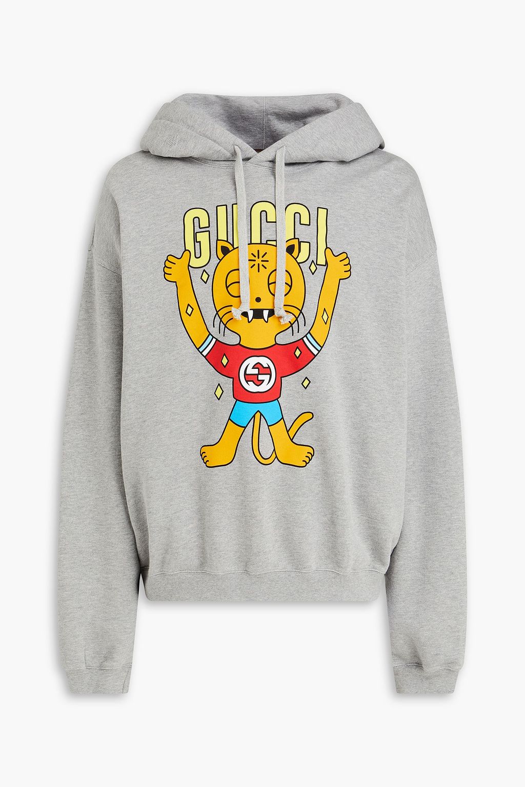 GUCCI Printed French cotton-terry hoodie