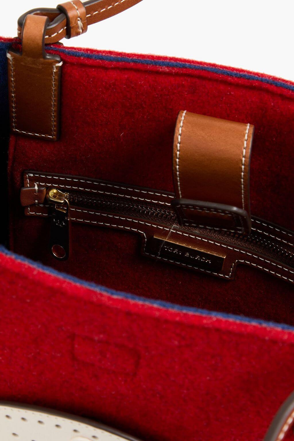 Tory Burch TORY BURCH Ella leather-trimmed felt tote - Bags | Shop From The Mirage