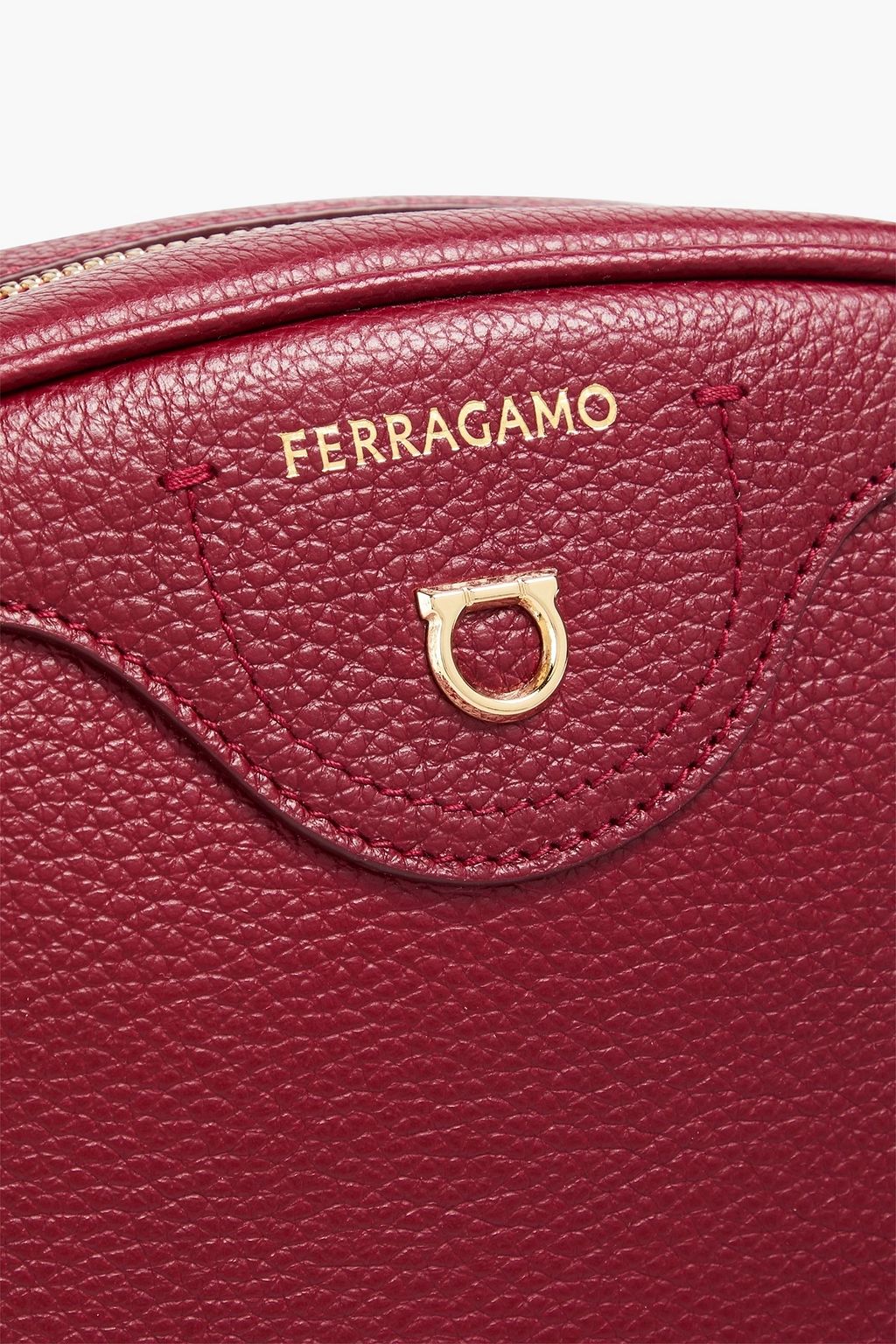 FERRAGAMO Pebbled-leather shoulder bag