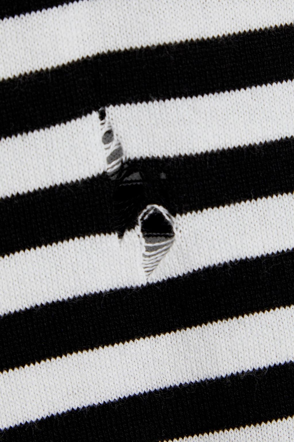 Balmain BALMAIN Distressed striped cotton sweater - Size: S Sweatshirts | Shop From The Mirage