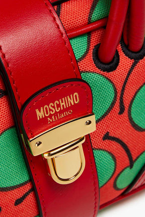 MOSCHINO Leather-trimmed printed canvas tote