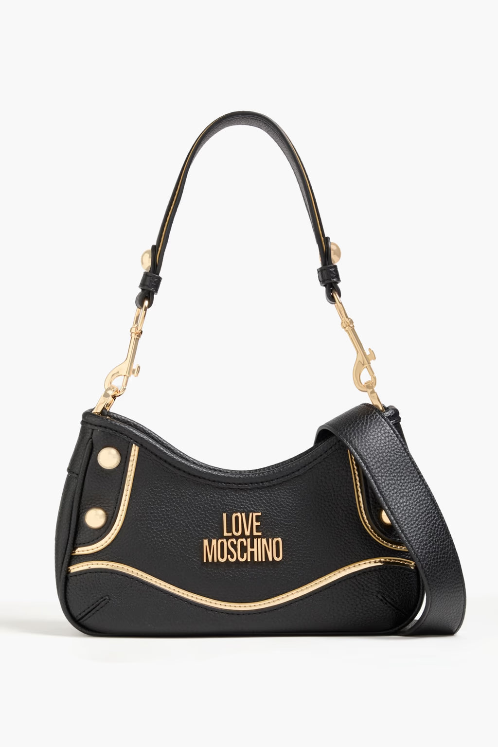 LOVE MOSCHINO Studded pebbled-leather shoulder bag
