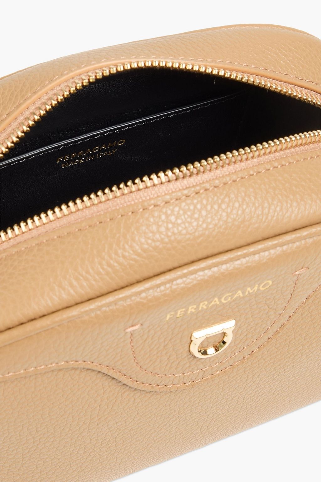 FERRAGAMO Pebbled-leather shoulder bag