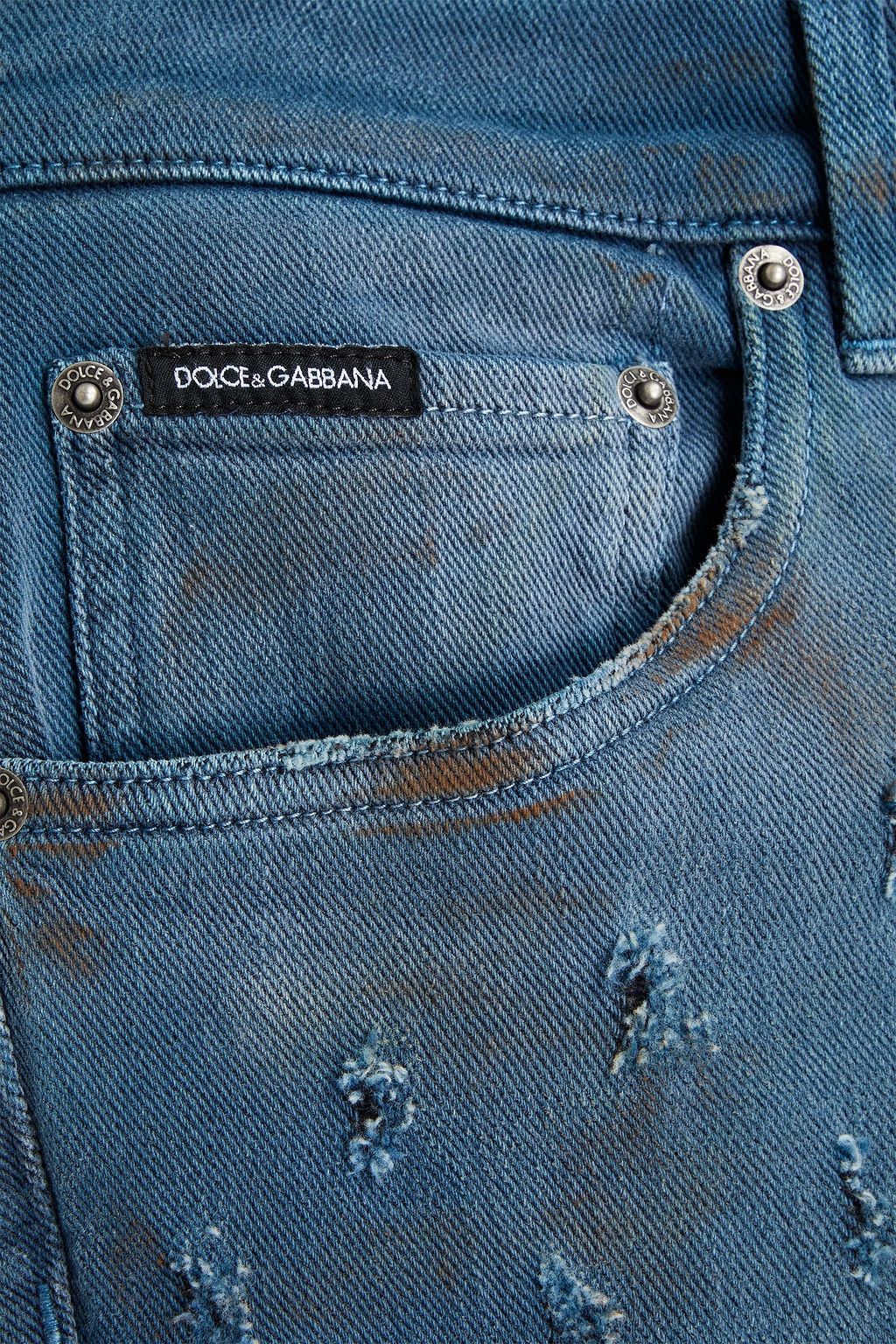 Dolce & Gabbana DOLCE&GABBANA Slim-fit distressed denim jeans - Size: 32 Jeans | Shop From The Mirage