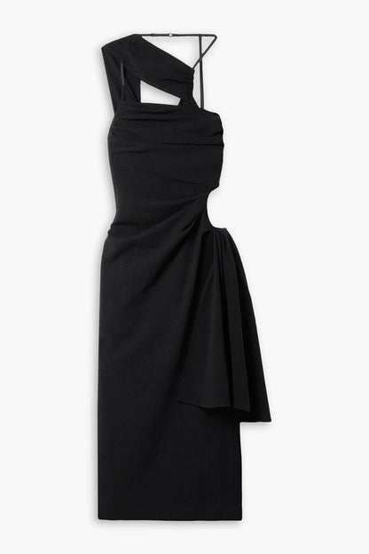 Jacquemus JACQUEMUS Cutout draped wool-blend crepe midi dress - Size: XXS Dresses | Shop From The Mirage