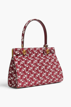 TORY BURCH Lee Radziwill floral-print suede tote