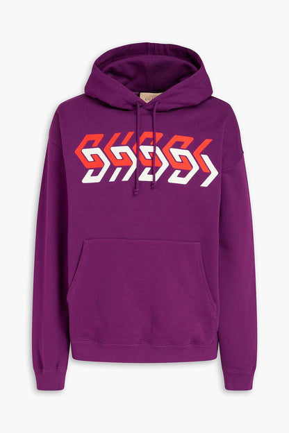 Gucci GUCCI Printed Printed French cotton-terry hoodie - Size: S Hoodies | Shop From The Mirage