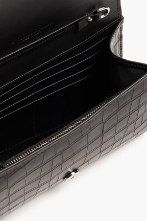 GIUSEPPE ZANOTTI Croc-effect leather box clutch