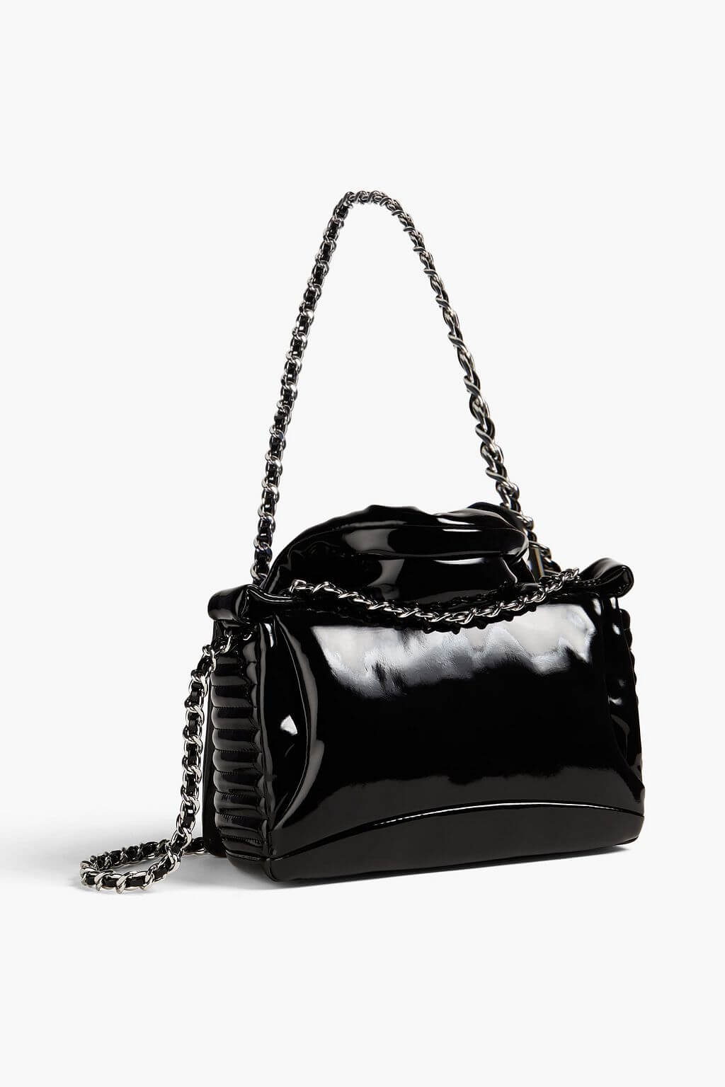 Moschino MOSCHINO Embellished faux patent-leather shoulder bag - Bags | Shop From The Mirage