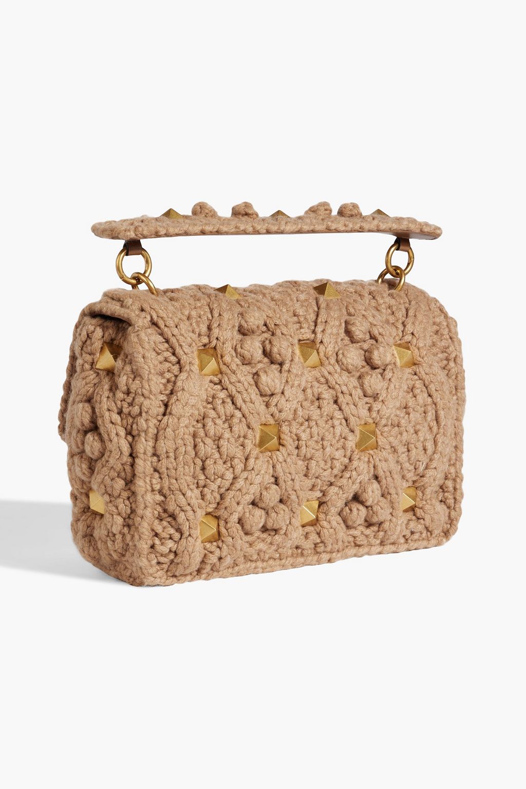 VALENTINO GARAVANI Roman Stud cable-knit shoulder bag