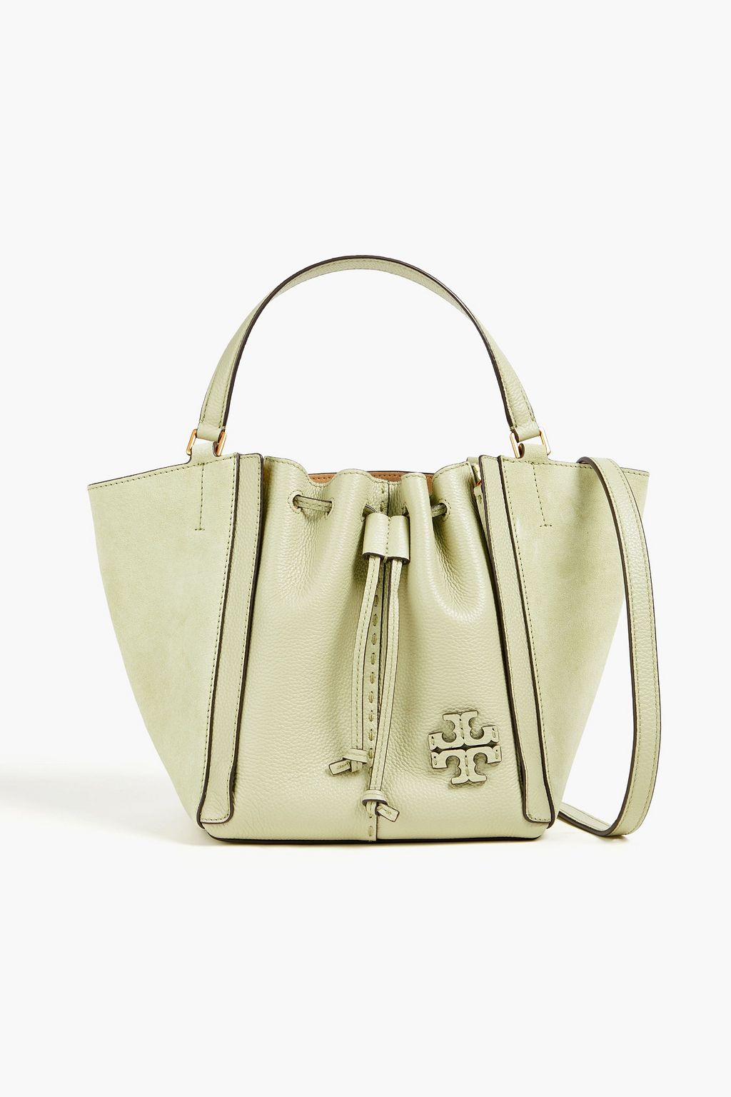 TORY BURCH McGraw pebbled-leather and suede tote