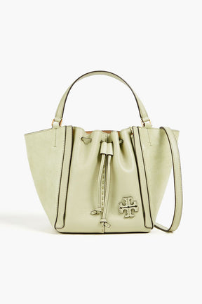 TORY BURCH McGraw pebbled-leather and suede tote