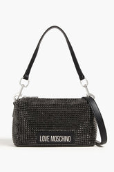 LOVE MOSCHINO Crystal-embellished faux leather shoulder bag