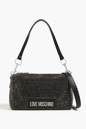 LOVE MOSCHINO Crystal-embellished faux leather shoulder bag