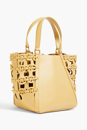 TORY BURCH McGraw lazer-cut leather tote