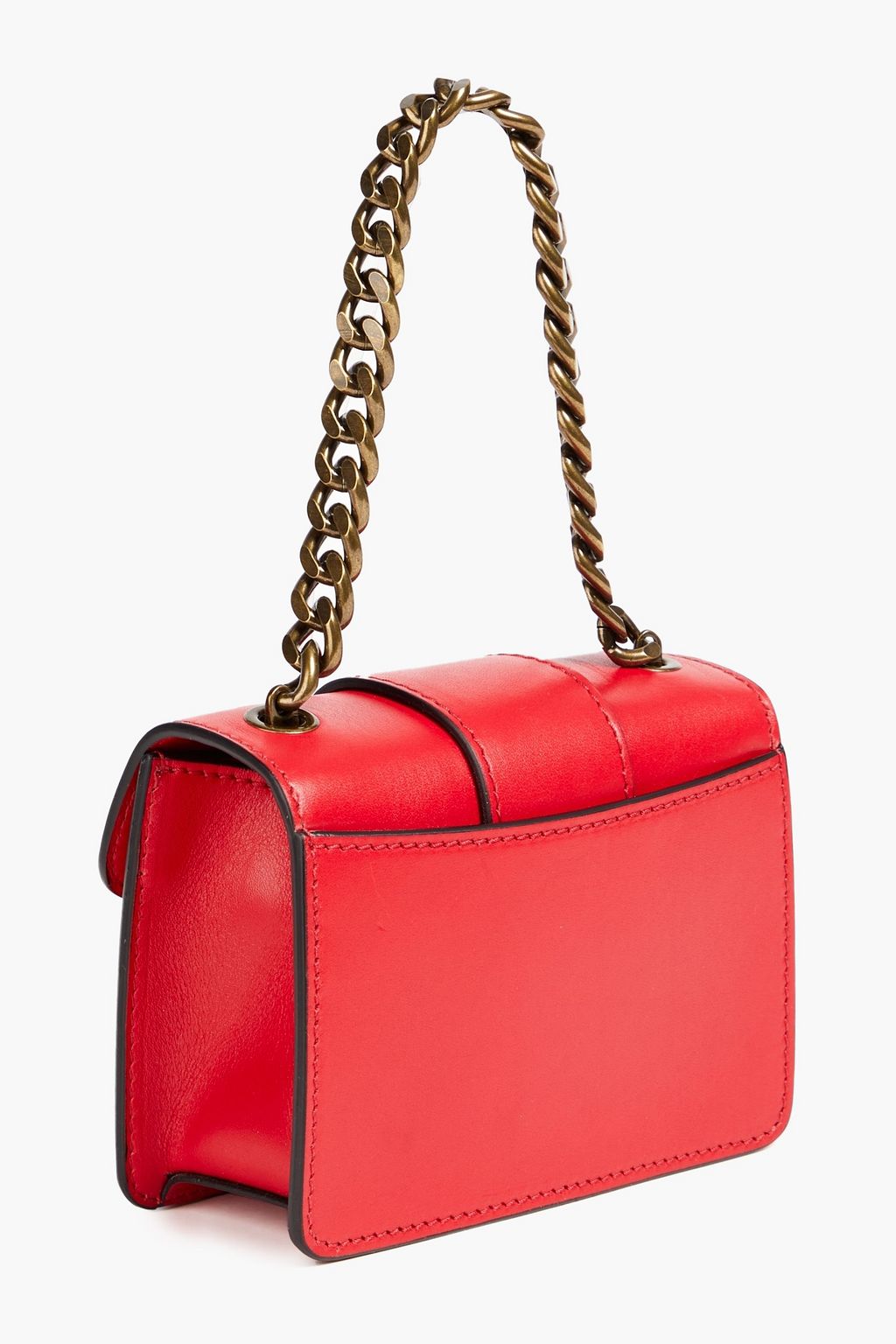 MOSCHINO Buckle-embellished leather shoulder bag