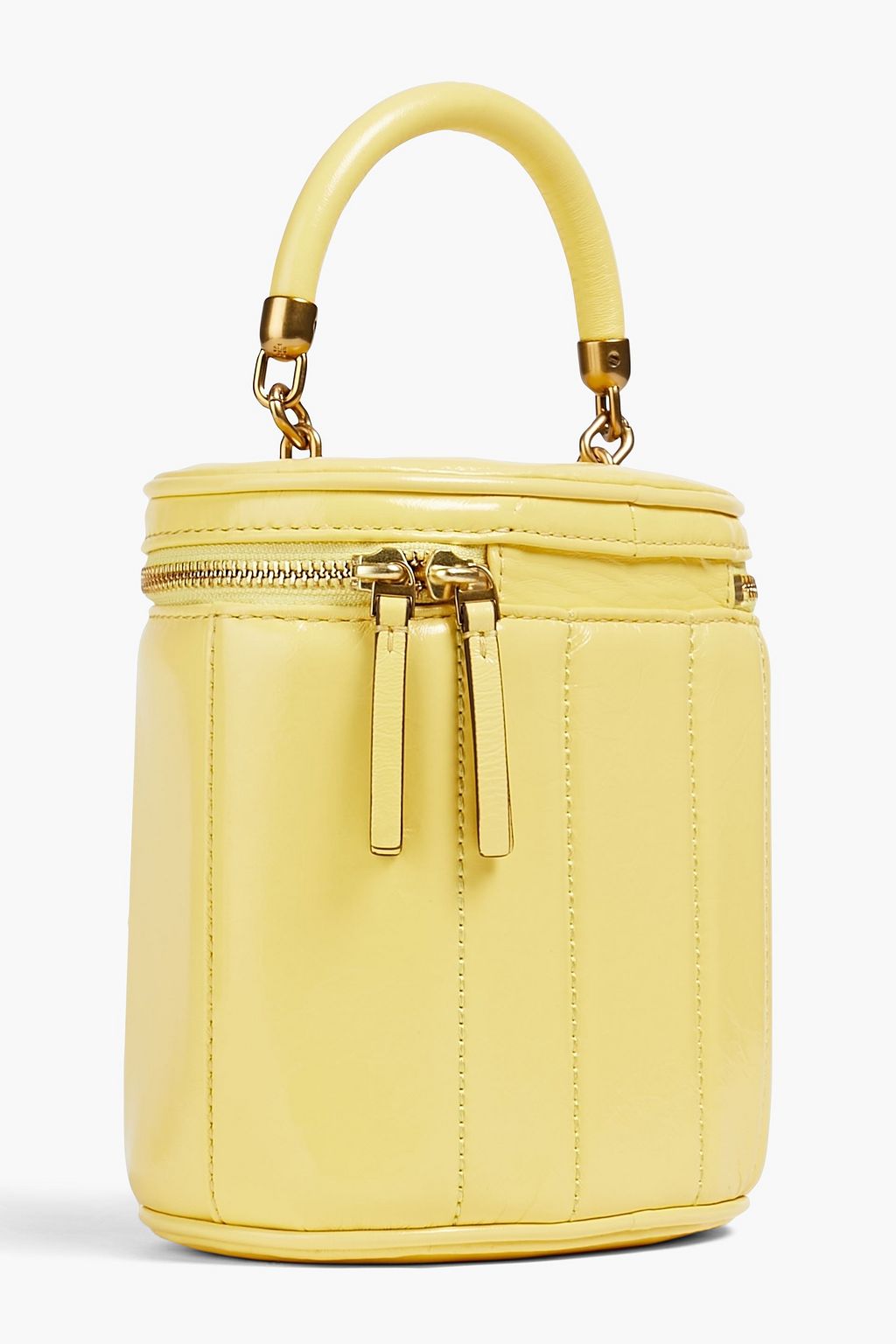 TORY BURCH Kira quilted patent-leather bucket bag