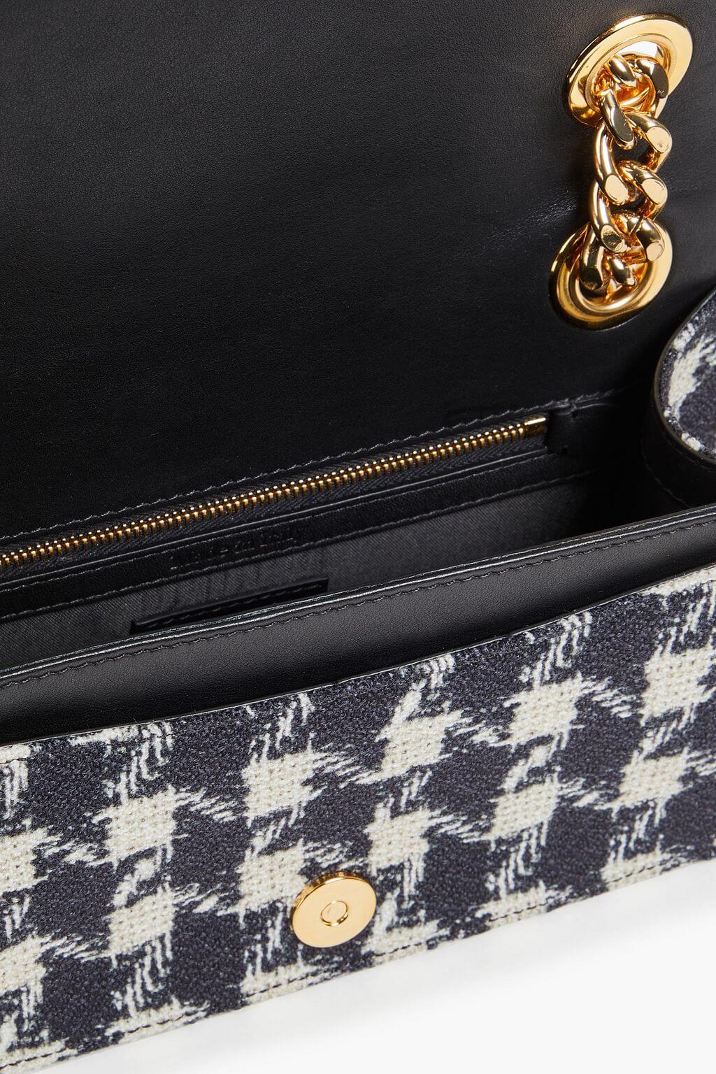 Moschino MOSCHINO Embellished houndstooth tweed shoulder bag - Bags | Shop From The Mirage