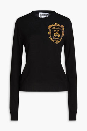 MOSCHINO Embroidered wool sweater