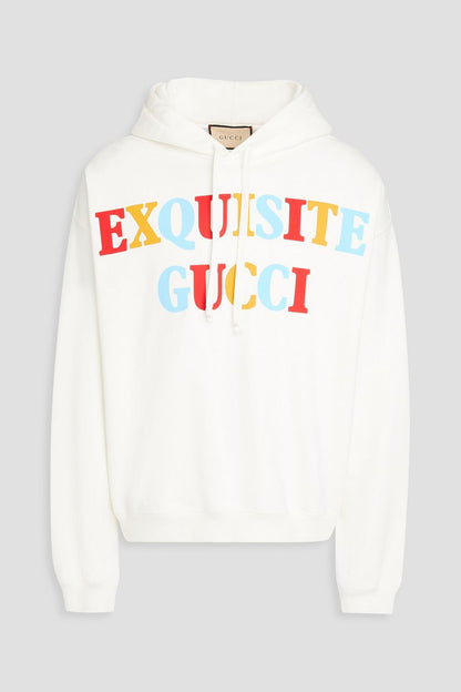 Gucci GUCCI Printed French cotton-terry hoodie - Size: S Hoodies | Shop From The Mirage
