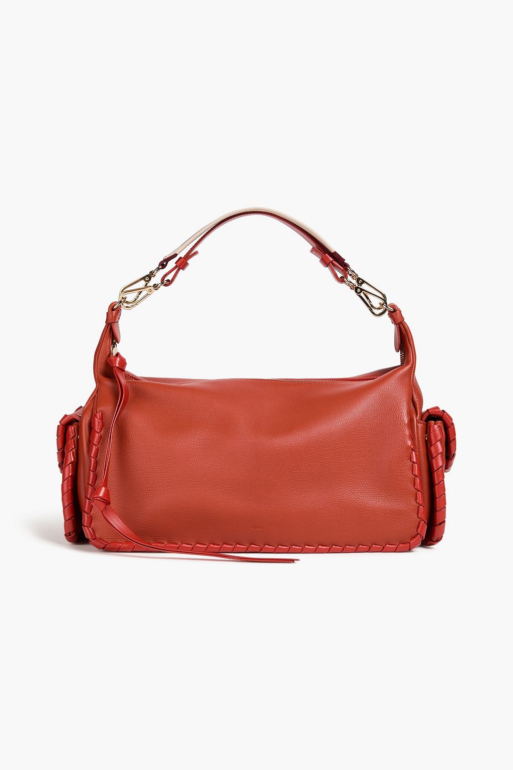 Textured-leather shoulder bag