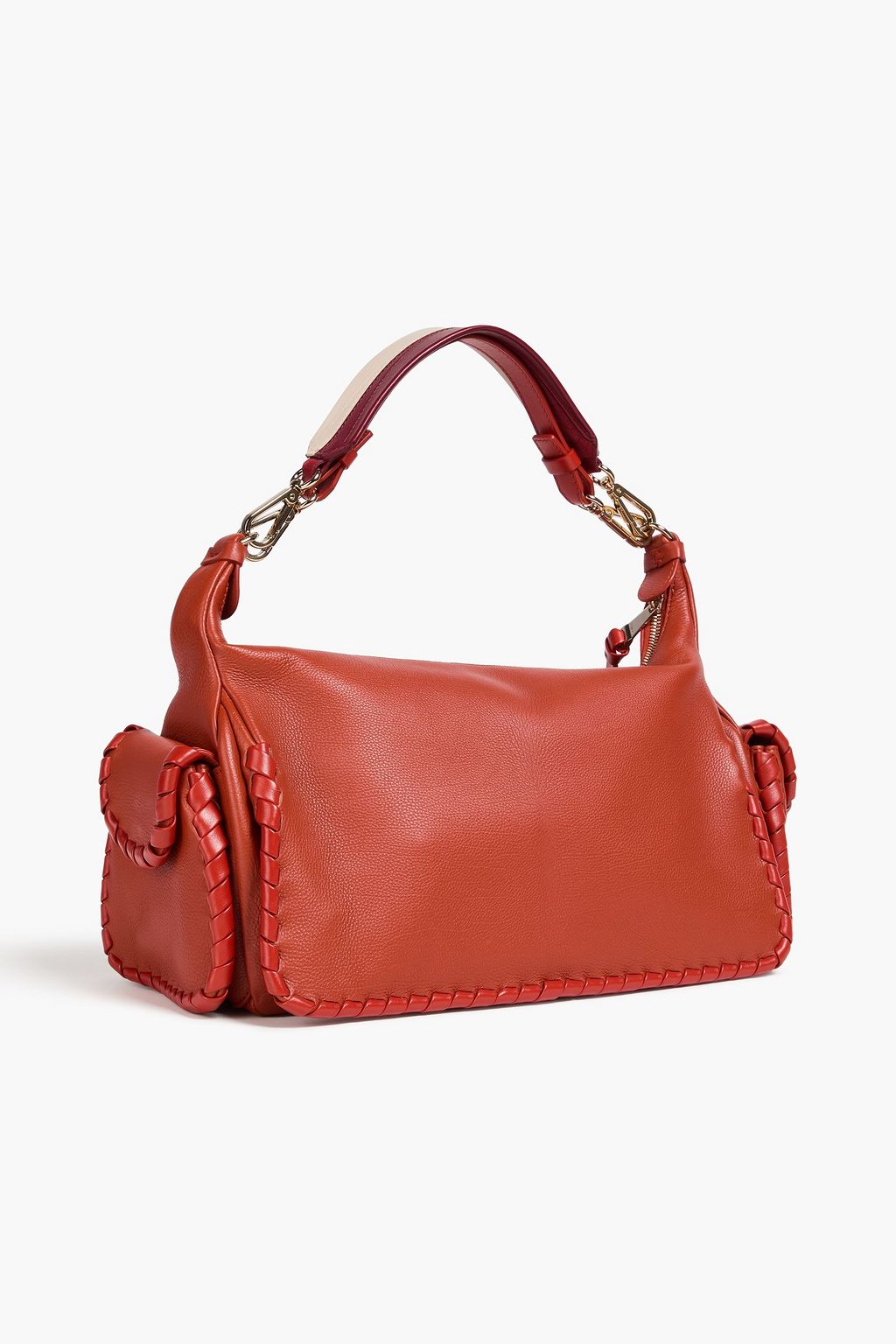 Textured-leather shoulder bag