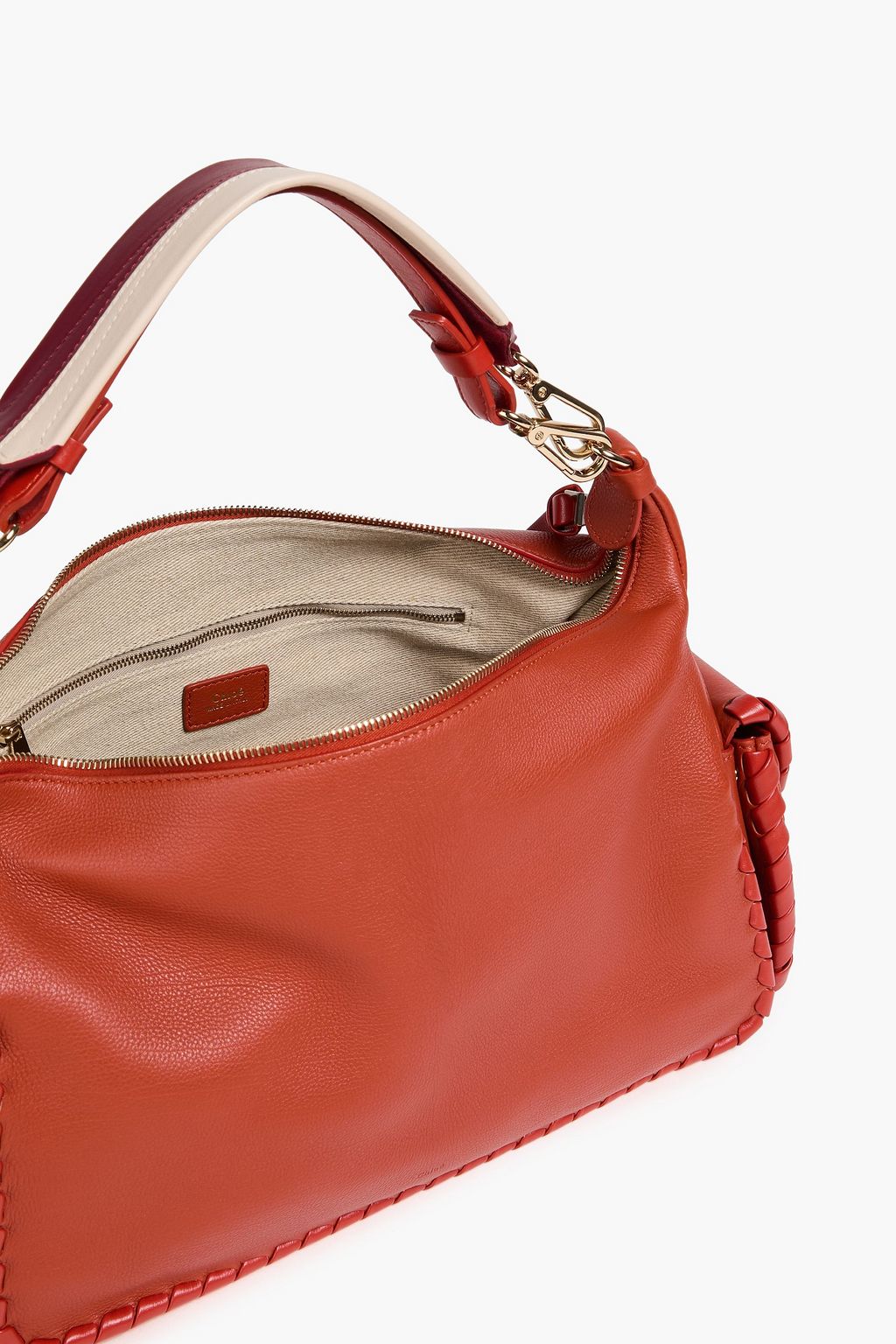 Textured-leather shoulder bag