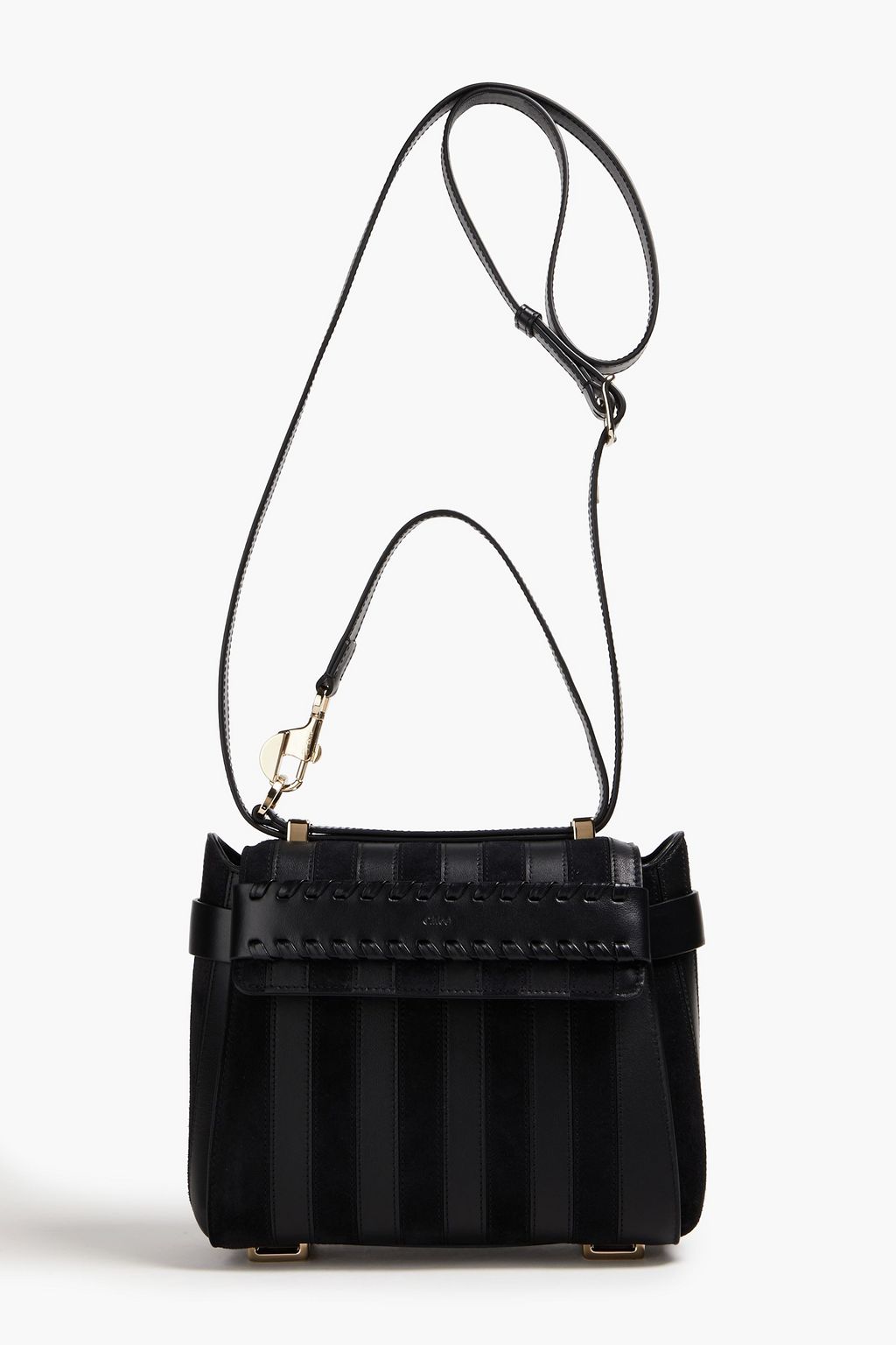 Nacha leather and suede cross-body bag