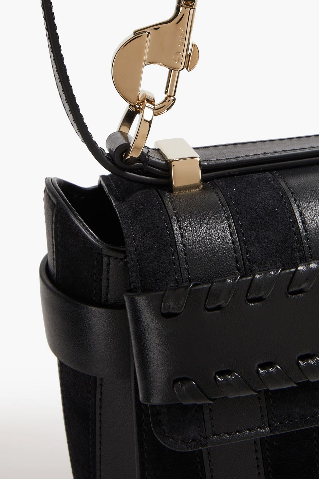 Nacha leather and suede cross-body bag