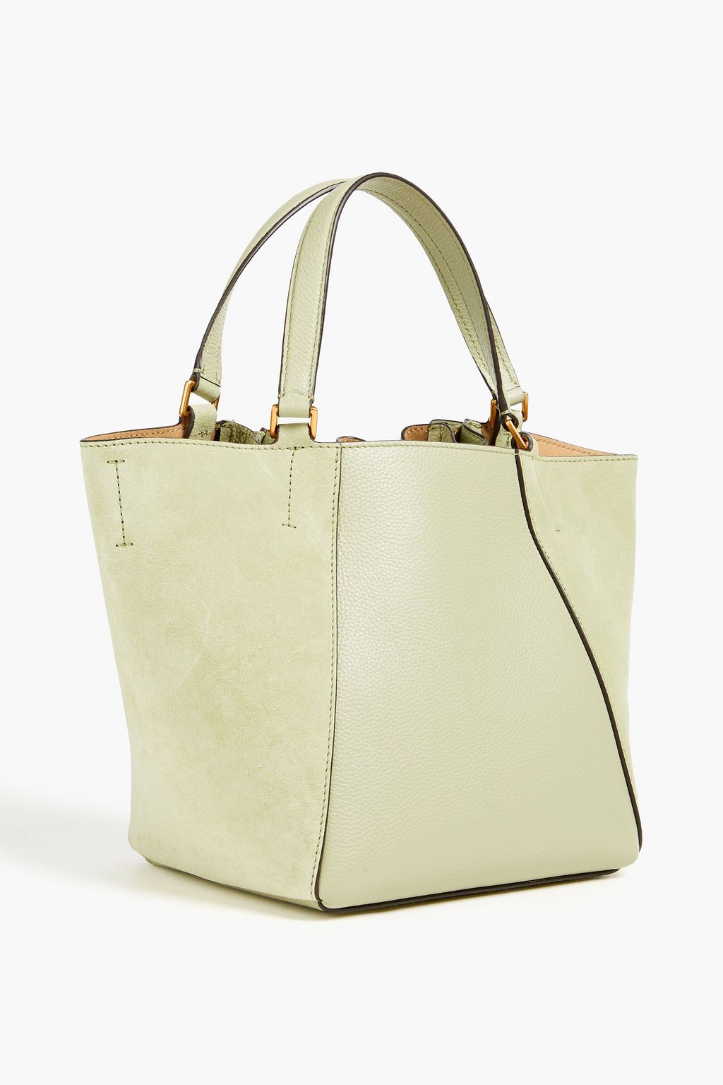 TORY BURCH McGraw pebbled-leather and suede tote