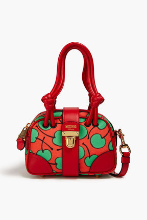 MOSCHINO Leather-trimmed printed canvas tote