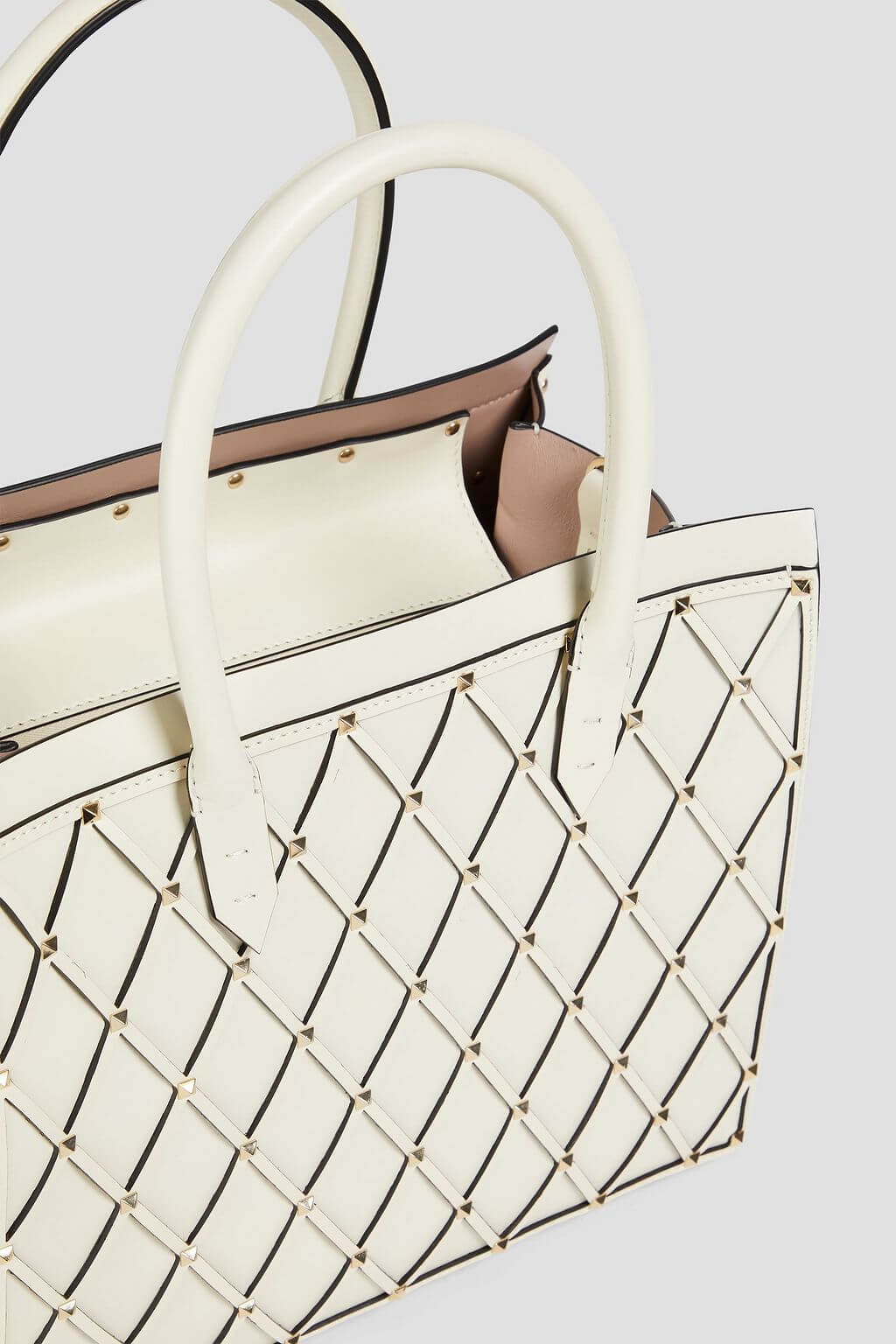 Valentino Garavani VALENTINO GARAVANI Rockstud laser-cut leather tote - Bags | Shop From The Mirage