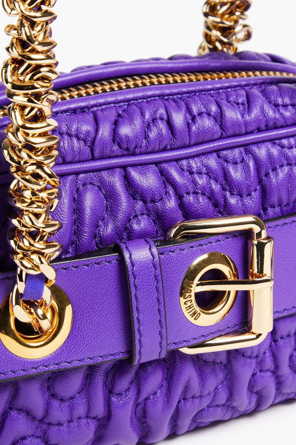 Moschino MOSCHINO Buckle-embellished quilted leather shoulder bag - Bags | Shop From The Mirage