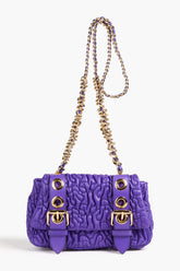 MOSCHINO Destroyed Chain buckle-embellished quilted leather cross-body bag