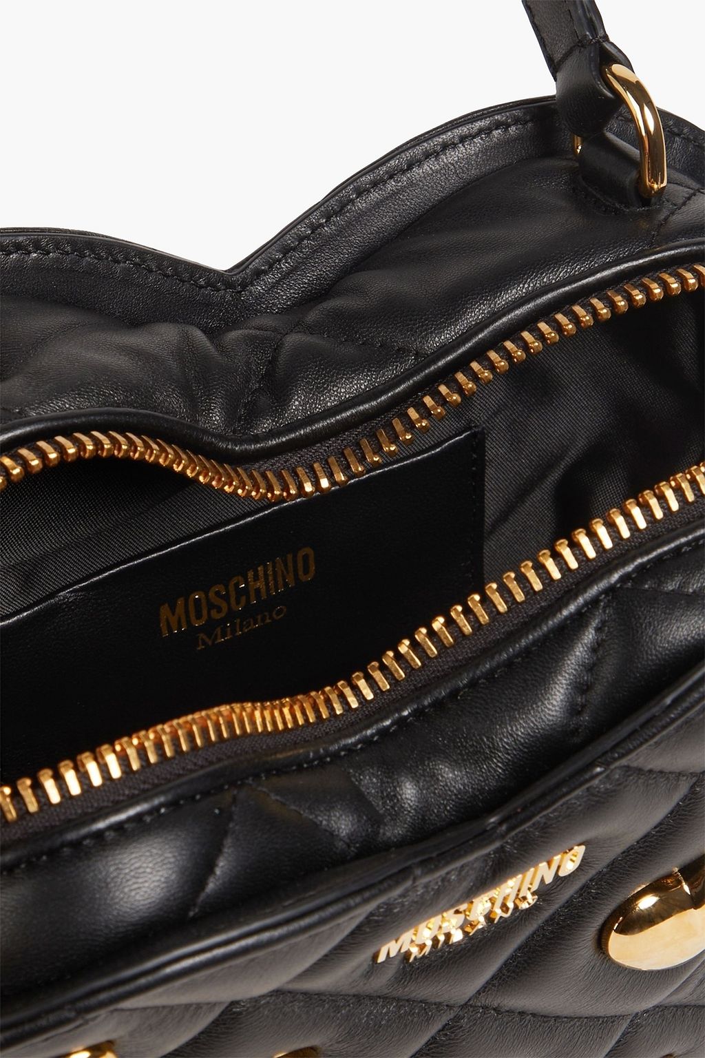 MOSCHINO Quilted embellished leather tote