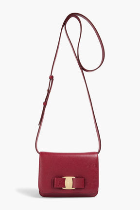 FERRAGAMO Vara pebbled-leather shoulder bag