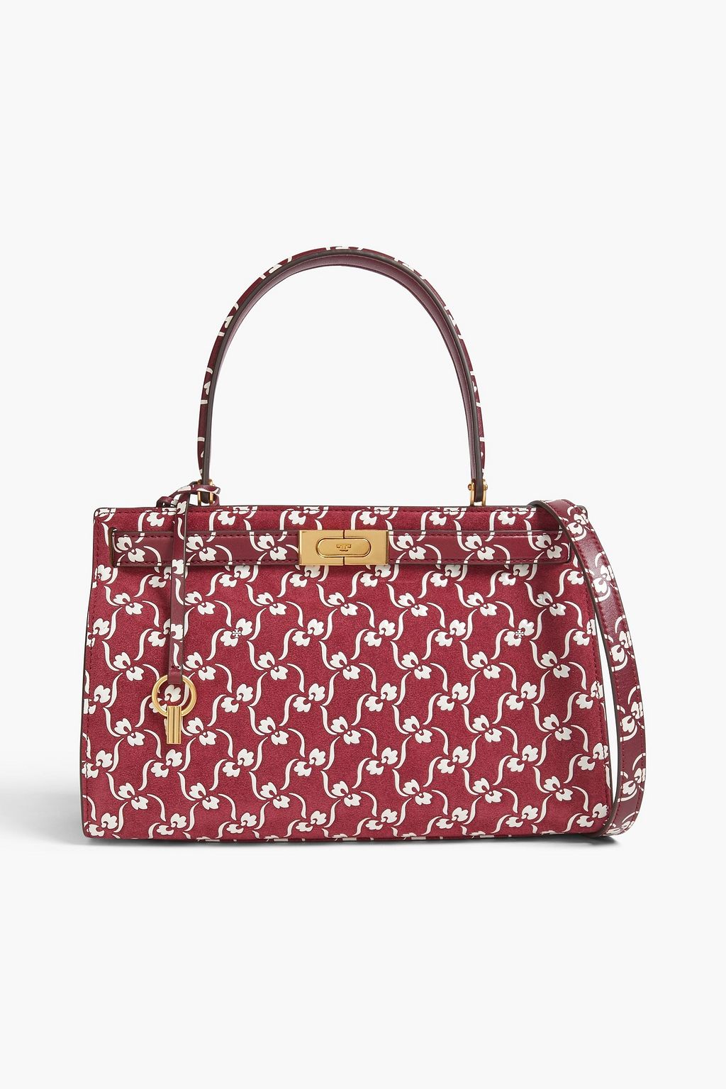 TORY BURCH Lee Radziwill floral-print suede tote