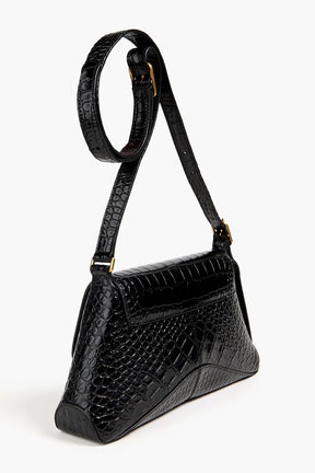 BALENCIAGA XX Flap croc-effect leather shoulder bag