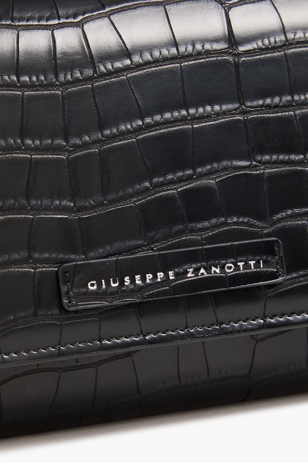 GIUSEPPE ZANOTTI Croc-effect leather box clutch