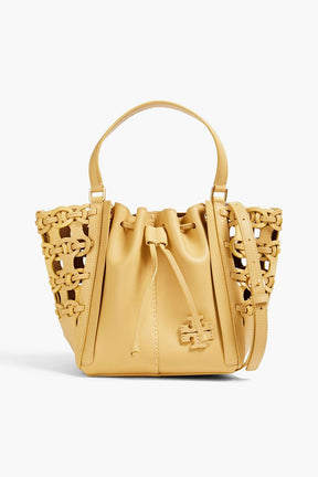 TORY BURCH McGraw lazer-cut leather tote