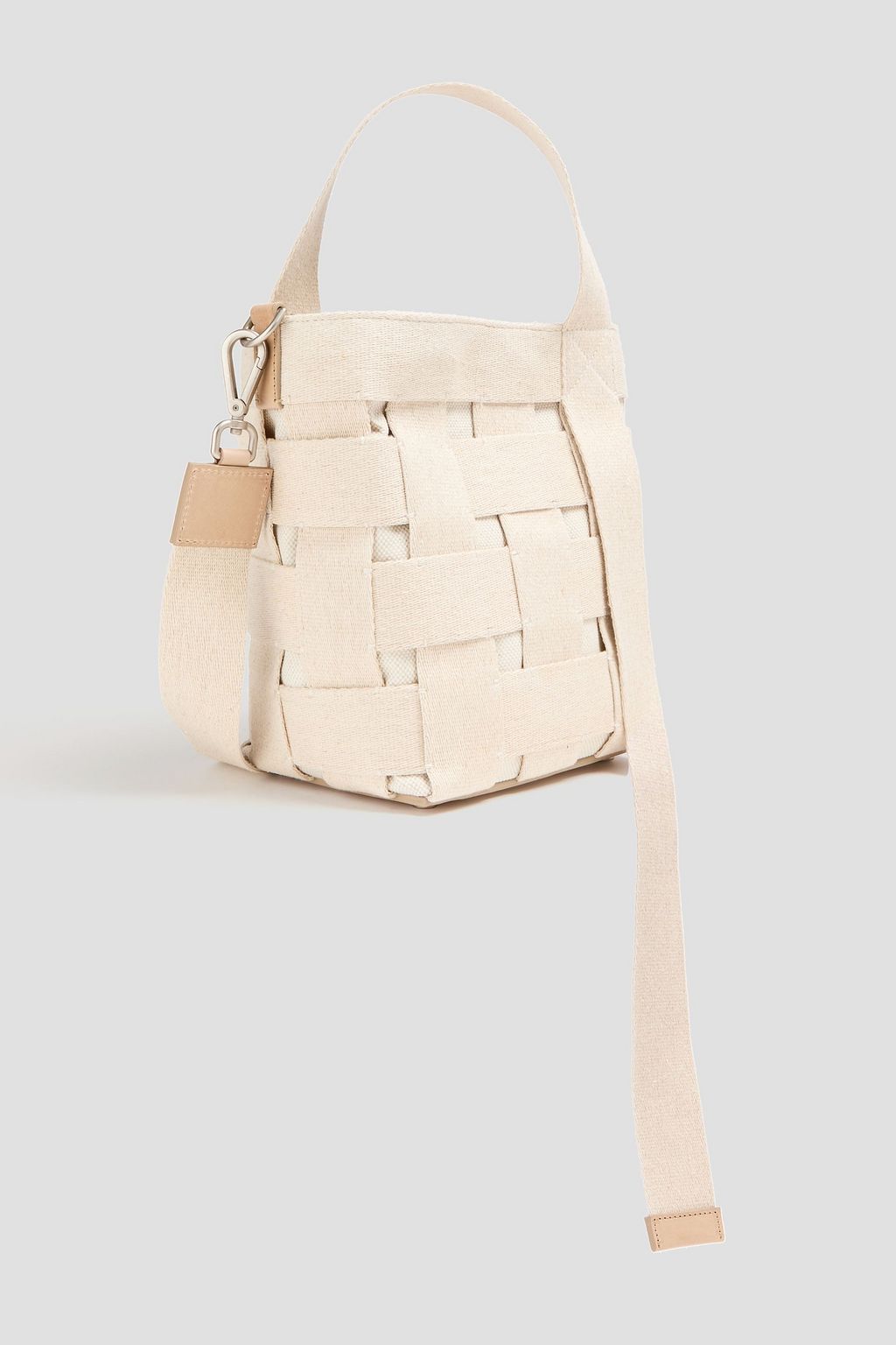 JACQUEMUS Le Seau woven grosgrain and canvas bucket bag