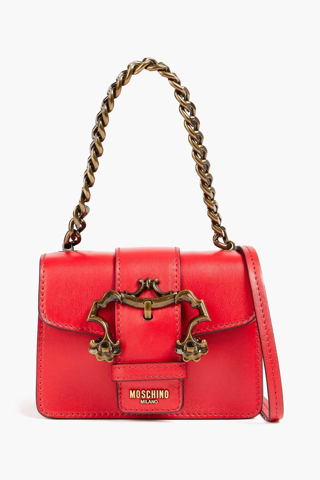 Moschino MOSCHINO Buckle-embellished leather shoulder bag - Bags | Shop From The Mirage