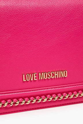 LOVE MOSCHINO Chain-embellished faux leather cross-body bag